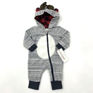 NWT cat & jack new born baby reindeer onesie